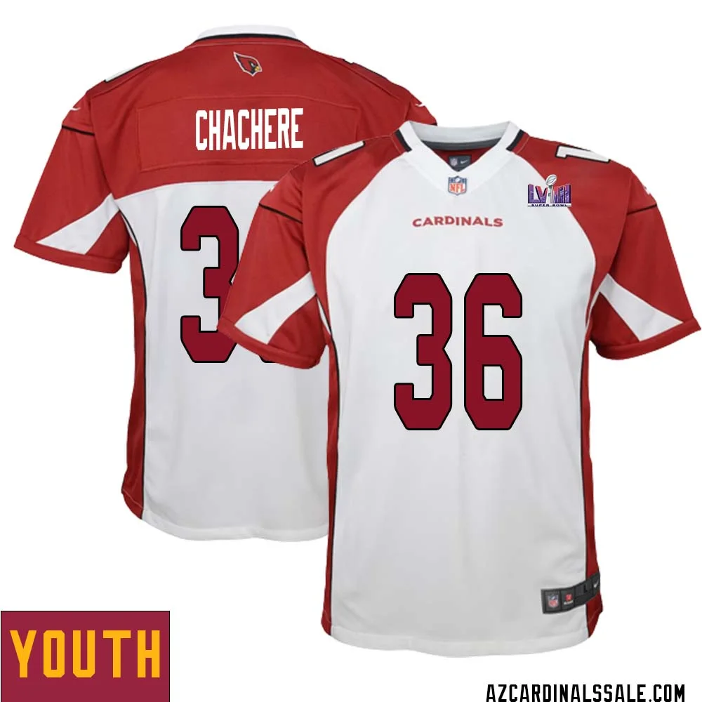 Andre Chachere No 36 Arizona Cardinals Super Bowl LVIII Away Game Jersey Cardinal for Youth