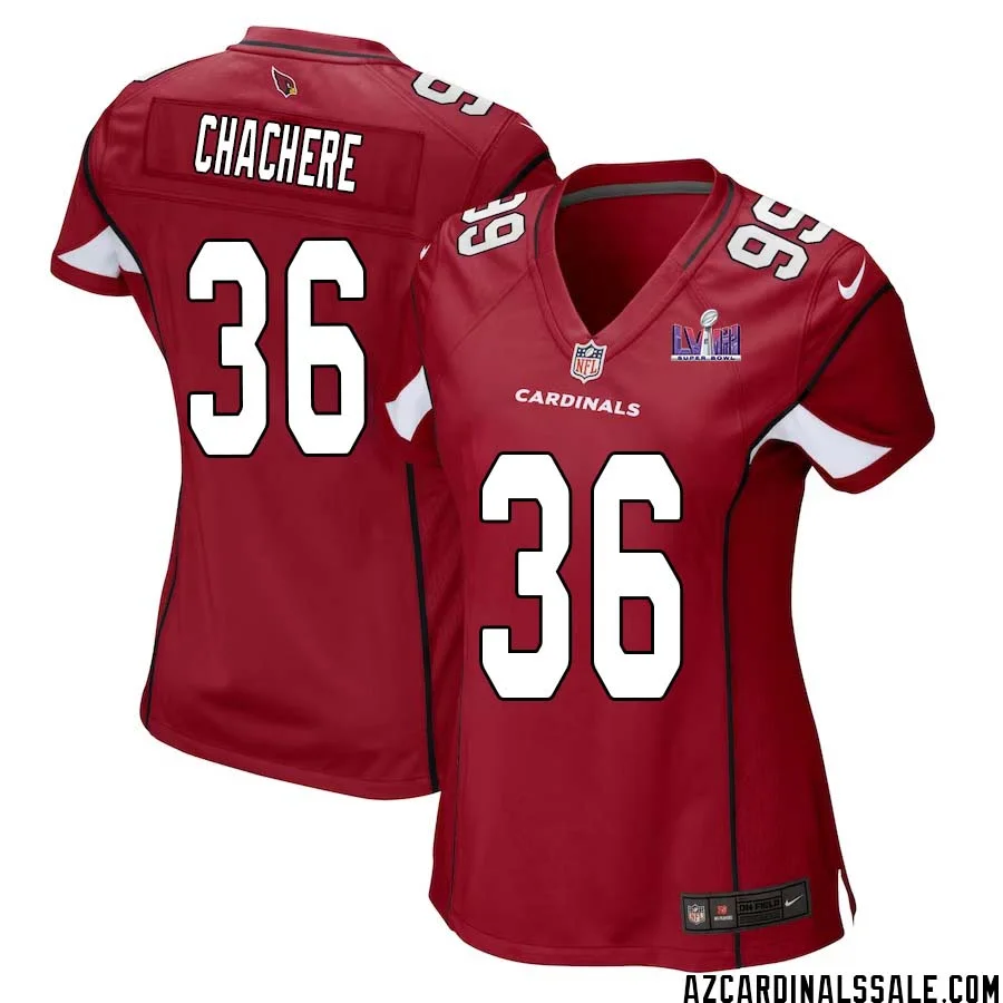 Andre Chachere No 36 Arizona Cardinals Super Bowl LVIII Home Game Jersey Cardinal for Women 1