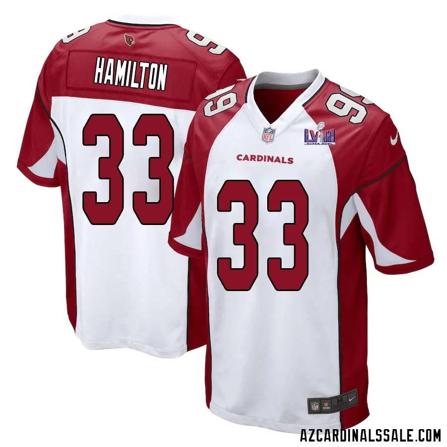 Antonio Hamilton No 33 Arizona Cardinals Super Bowl LVIII Away Game Jersey Cardinal for Men