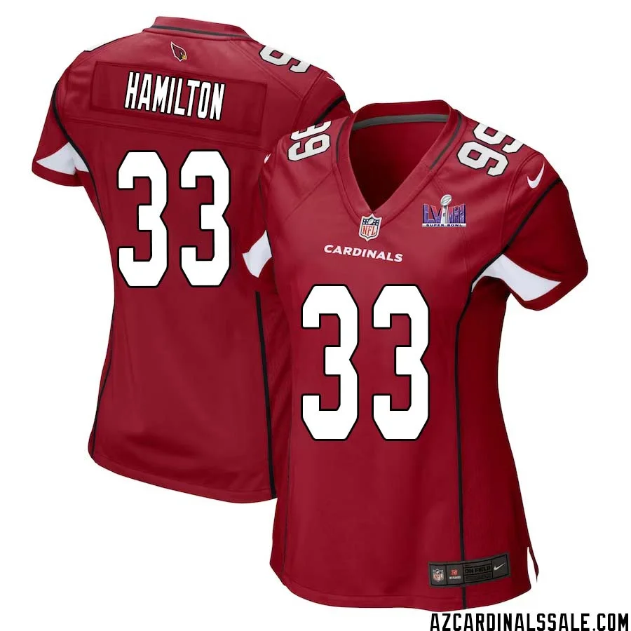 Antonio Hamilton No 33 Arizona Cardinals Super Bowl LVIII Home Game Jersey Cardinal for Women