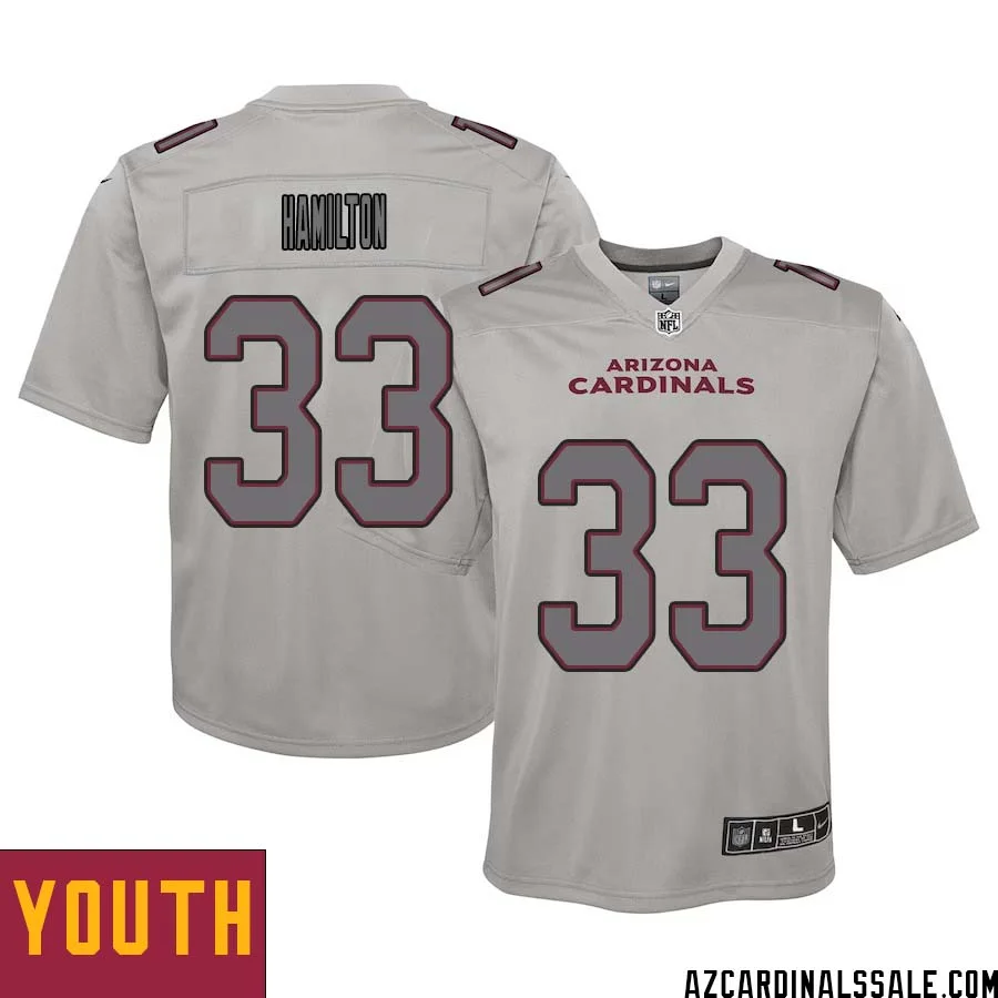 Antonio Hamilton No 33 Youth Arizona Cardinals Gray Atmosphere Fashion Game Jersey 1