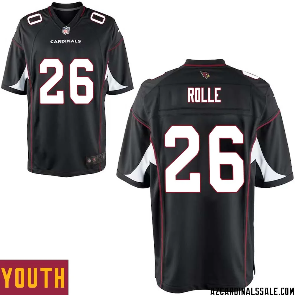 Antrel Rolle No 26 Arizona Cardinals Black Alternate Game Jersey Cardinal for Youth