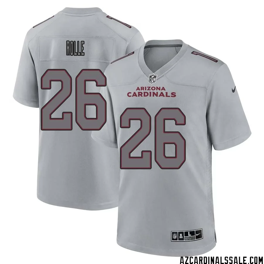 Antrel Rolle No 26 Men Arizona Cardinals Gray Atmosphere Fashion Game Jersey