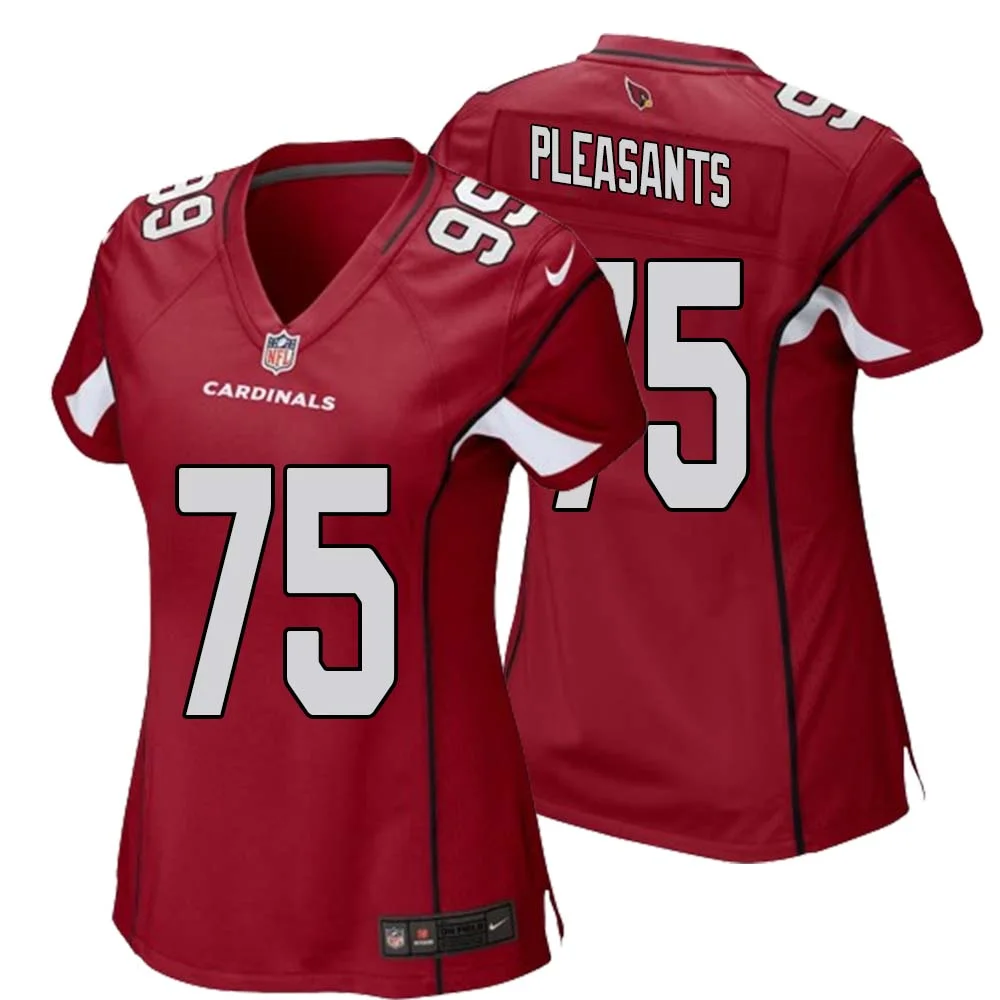 Austen Pleasants No 75 Arizona Cardinals Away Game Jersey Cardinal for Women
