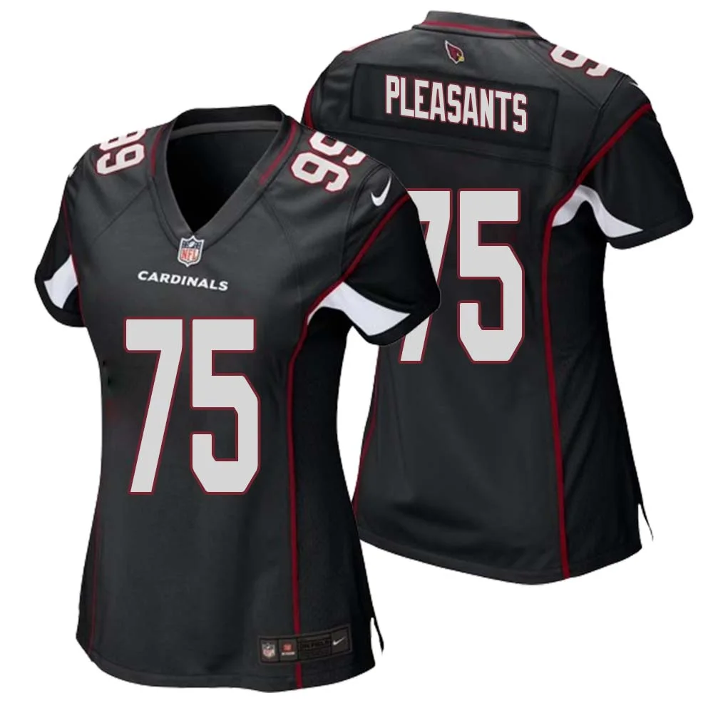 Austen Pleasants No 75 Arizona Cardinals Black Alternate Game Jersey Cardinal for Women