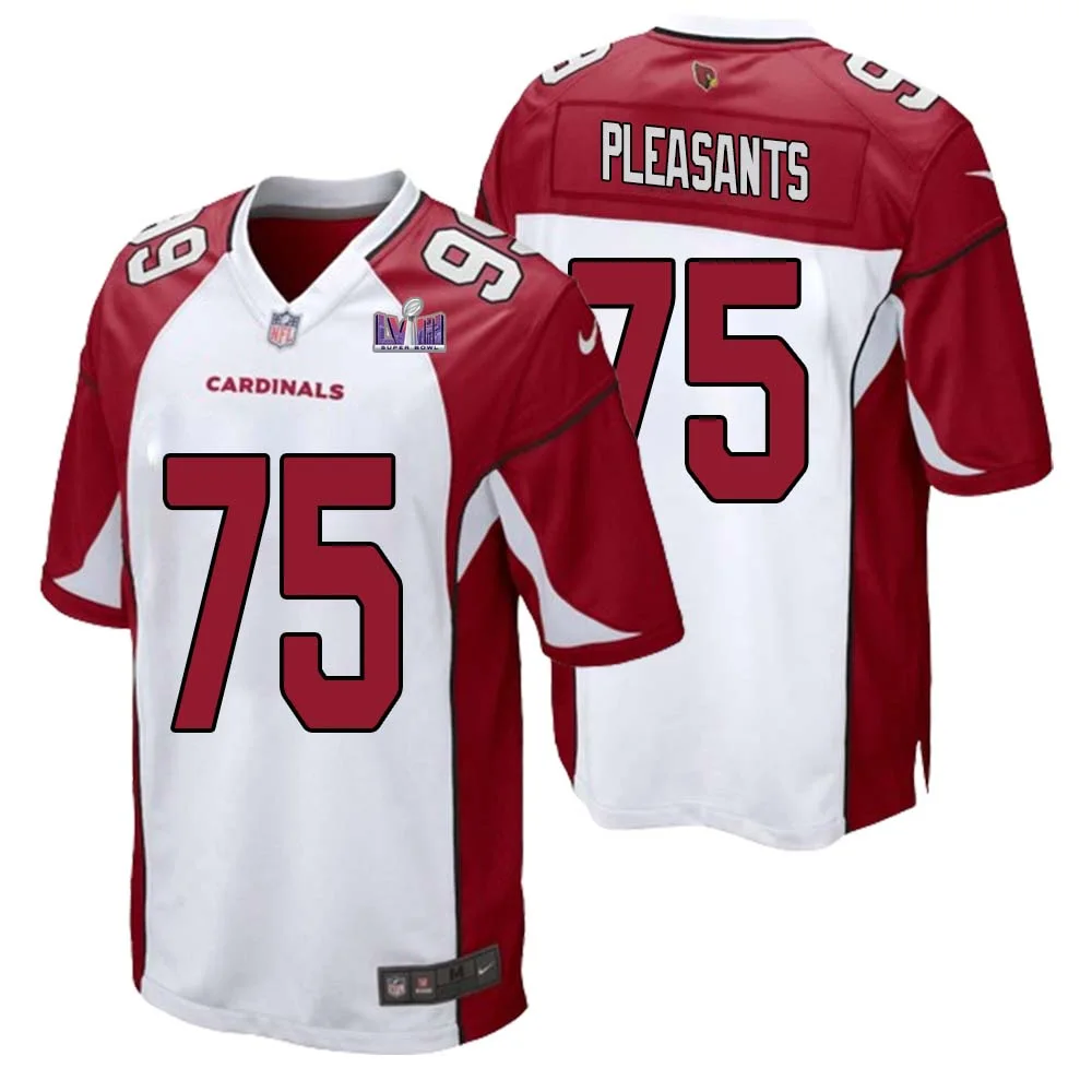 Austen Pleasants No 75 Arizona Cardinals Super Bowl LVIII Away Game Jersey Cardinal for Men