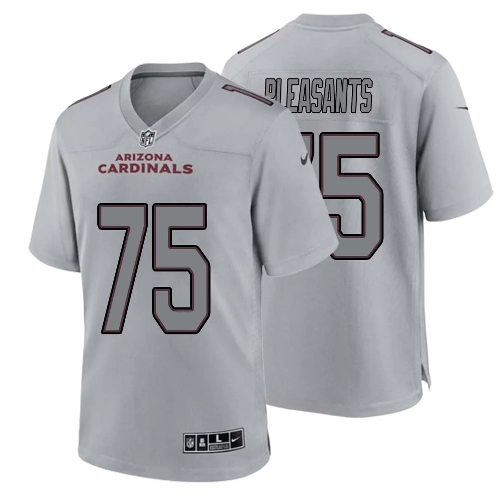 Austen Pleasants No 75 Men Arizona Cardinals Gray Atmosphere Fashion Game Jersey