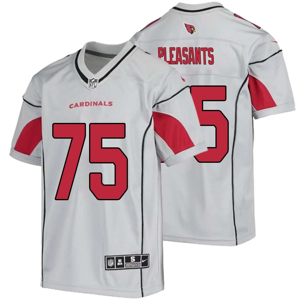 Austen Pleasants No 75 Youth Silver Arizona Cardinals Inverted Legend Jersey