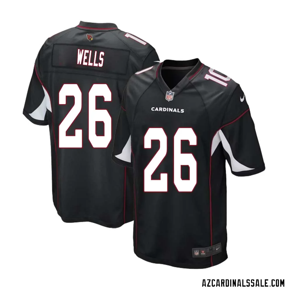Beanie Wells No 26 Arizona Cardinals Black Alternate Game Jersey Cardinal for Men
