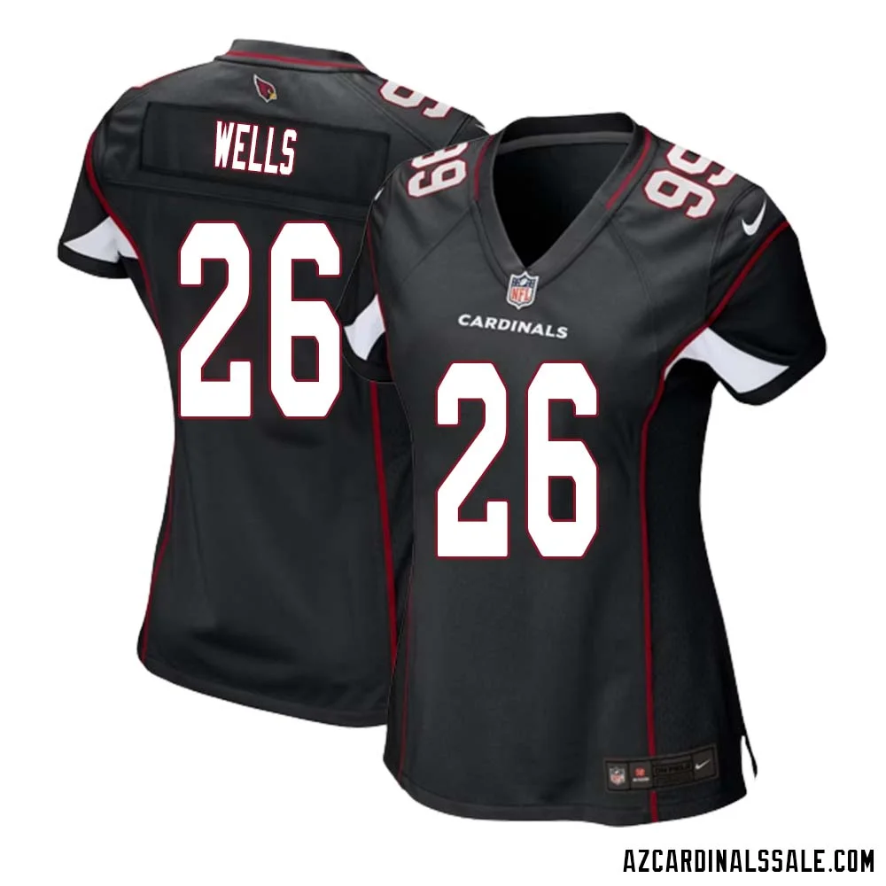 Beanie Wells No 26 Arizona Cardinals Black Alternate Game Jersey Cardinal for Women
