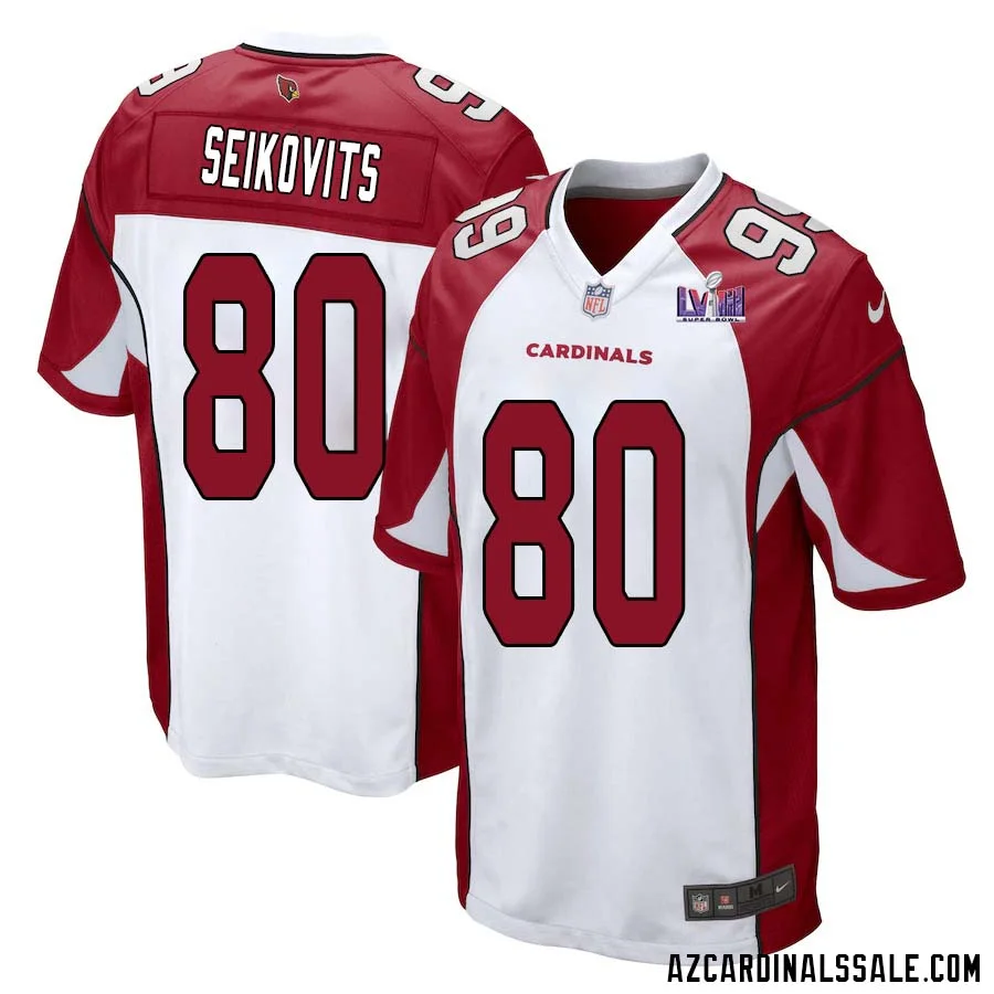 Bernhard Seikovits No 80 Arizona Cardinals Super Bowl LVIII Away Game Jersey Cardinal for Men