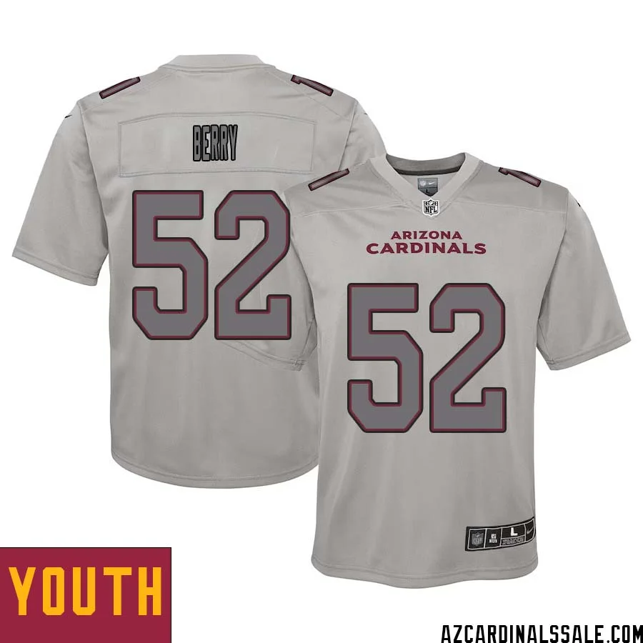 Bertrand Berry No 52 Youth Arizona Cardinals Gray Atmosphere Fashion Game Jersey