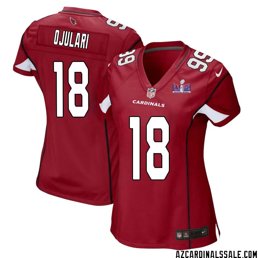 BJ Ojulari No 18 Arizona Cardinals Super Bowl LVIII Home Game Jersey Cardinal for Women