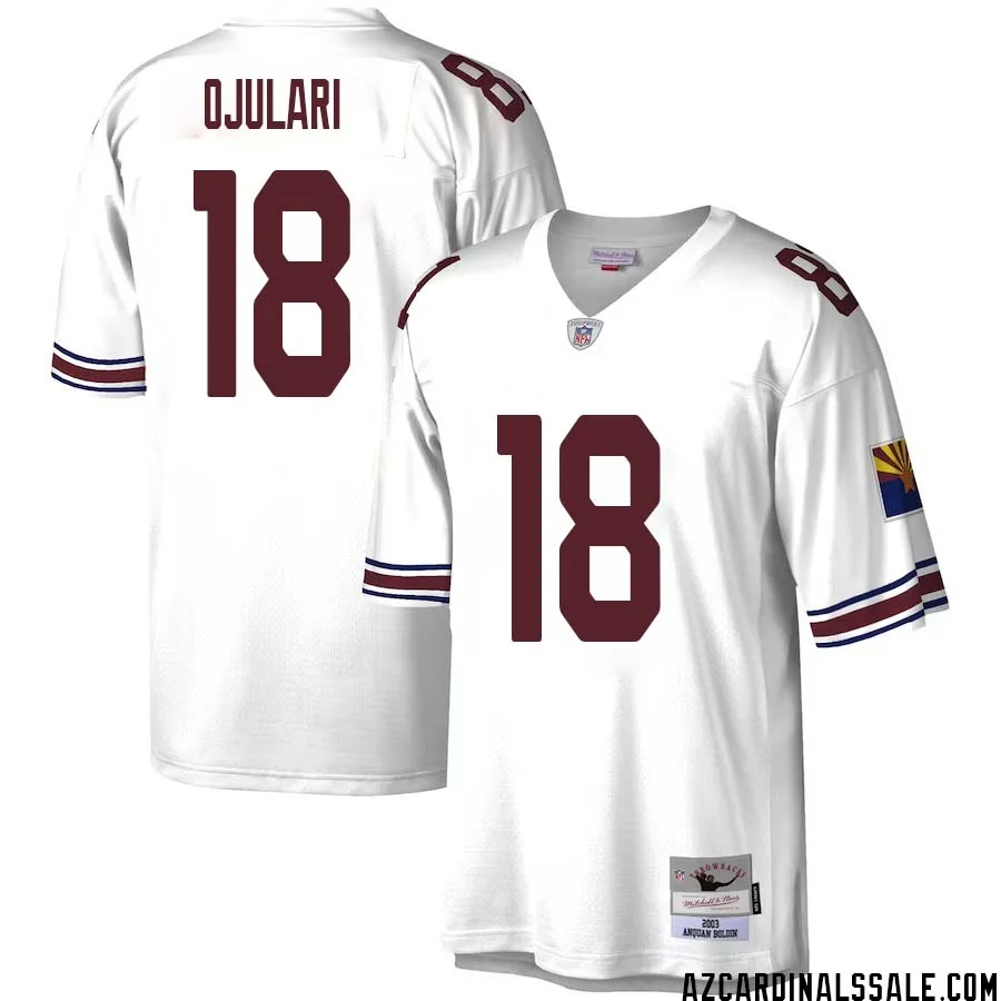 BJ Ojulari No 18 Men Mitchell Ness White Arizona Cardinals Legacy Replica Jersey 1