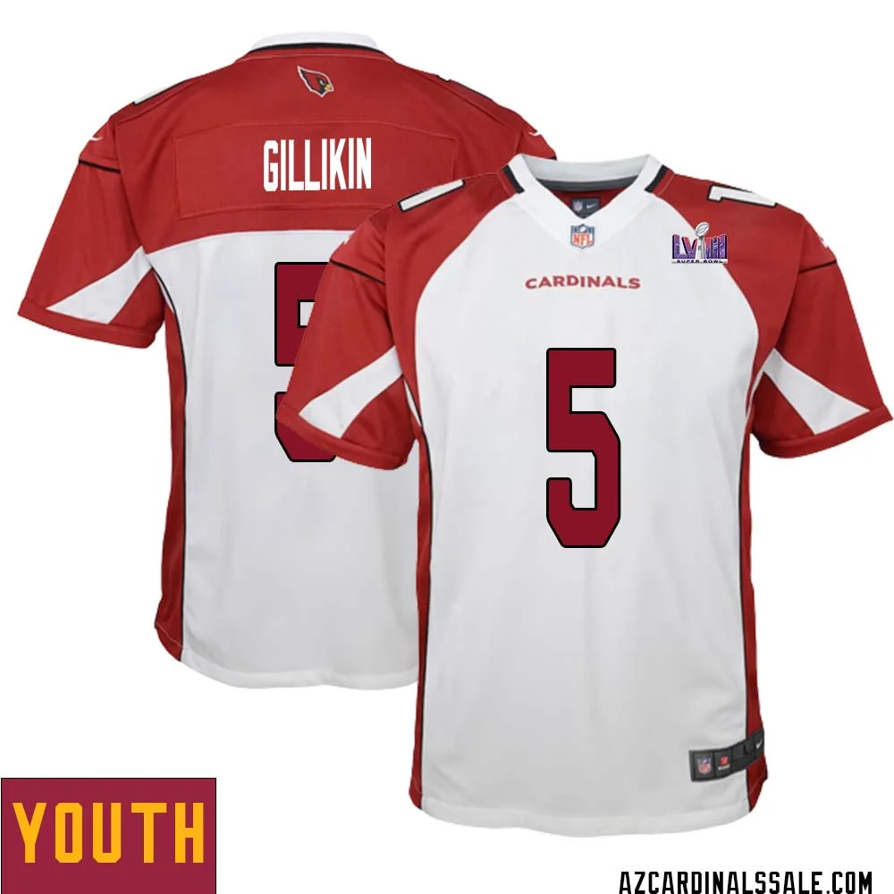 Blake Gillikin No 5 Arizona Cardinals Super Bowl LVIII Away Game Jersey Cardinal for Youth 1