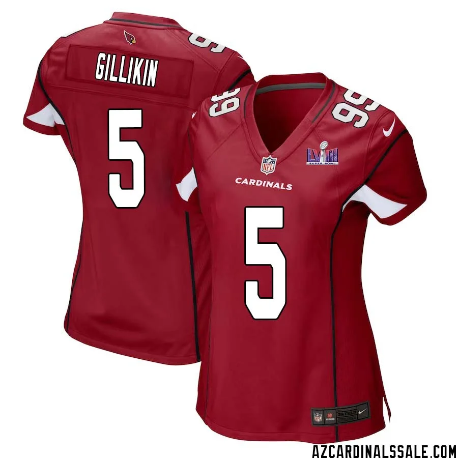 Blake Gillikin No 5 Arizona Cardinals Super Bowl LVIII Home Game Jersey Cardinal for Women 1
