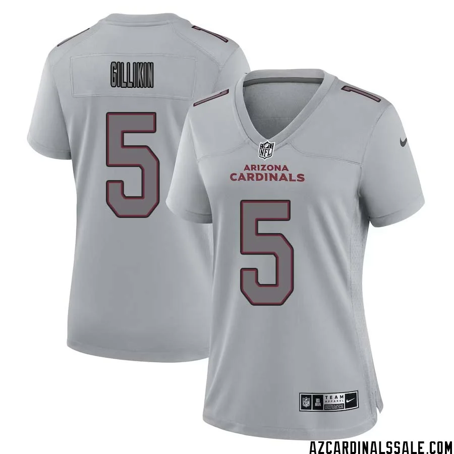 Blake Gillikin No 5 Women Arizona Cardinals Gray Atmosphere Fashion Game Jersey