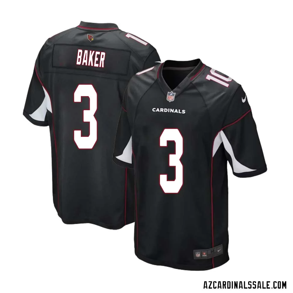 Budda Baker No 3 Arizona Cardinals Black Alternate Game Jersey Cardinal for Men 1