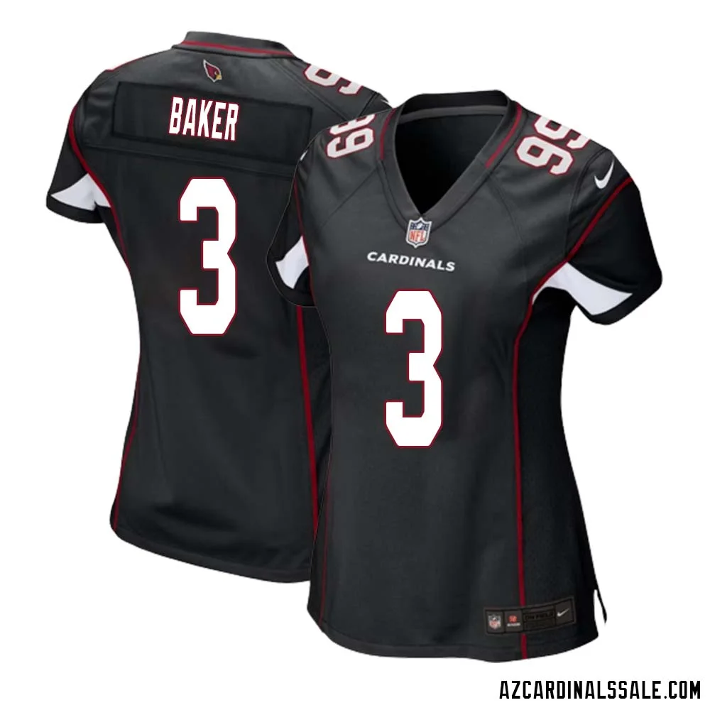 Budda Baker No 3 Arizona Cardinals Black Alternate Game Jersey Cardinal for Women 1