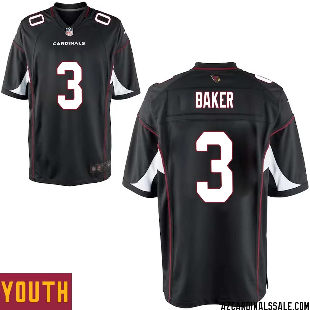 Budda Baker No 3 Arizona Cardinals Black Alternate Game Jersey Cardinal for Youth 1
