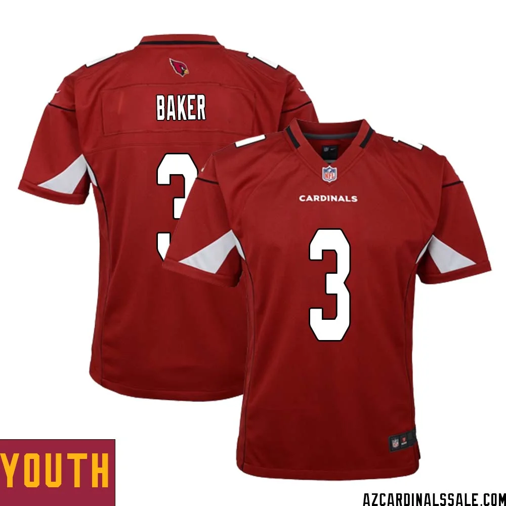 Budda Baker No 3 Arizona Cardinals Home Game Jersey Cardinal for Youth 1