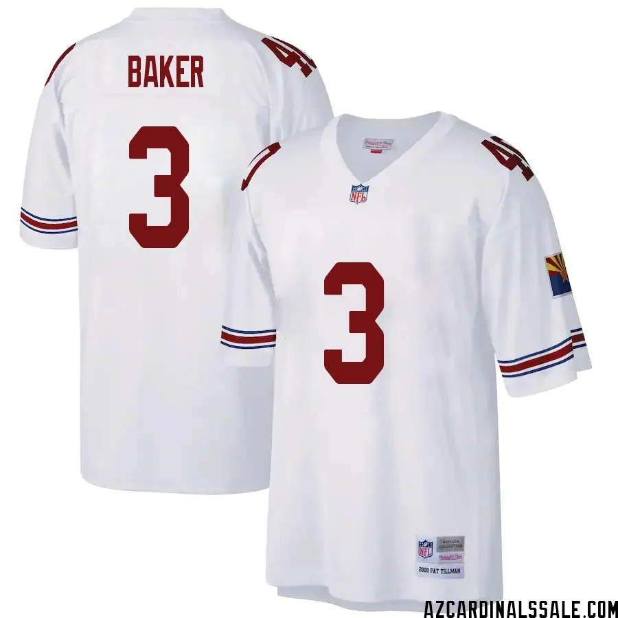 Budda Baker No 3 Arizona Cardinals Mitchell Ness Big Tall 2000 Retired Player Replica Jersey White 1