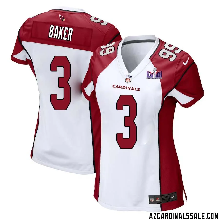 Budda Baker No 3 Arizona Cardinals Super Bowl LVIII Away Game Jersey Cardinal for Women 1