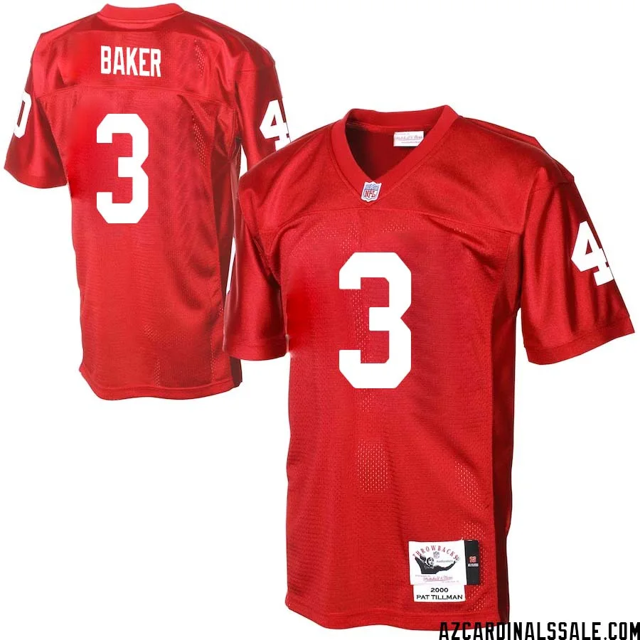 Budda Baker No 3 Men Arizona Cardinals Mitchell Ness Cardinal Authentic Throwback Jersey 1