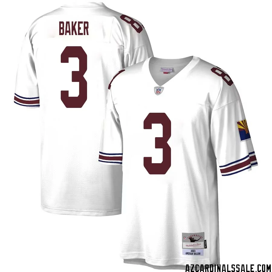 Budda Baker No 3 Men Mitchell Ness White Arizona Cardinals Legacy Replica Jersey