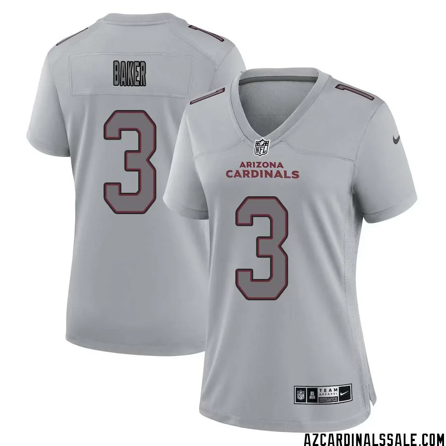 Budda Baker No 3 Women Arizona Cardinals Gray Atmosphere Fashion Game Jersey 1