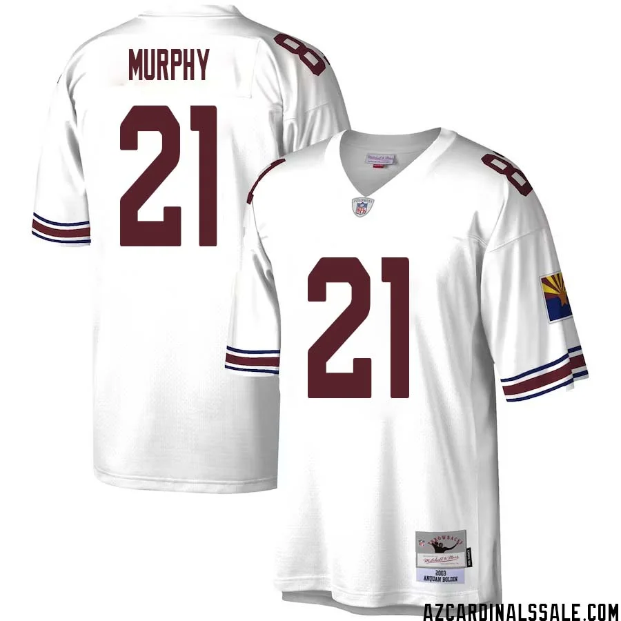 Byron Murphy No 21 Men Mitchell Ness White Arizona Cardinals Legacy Replica Jersey