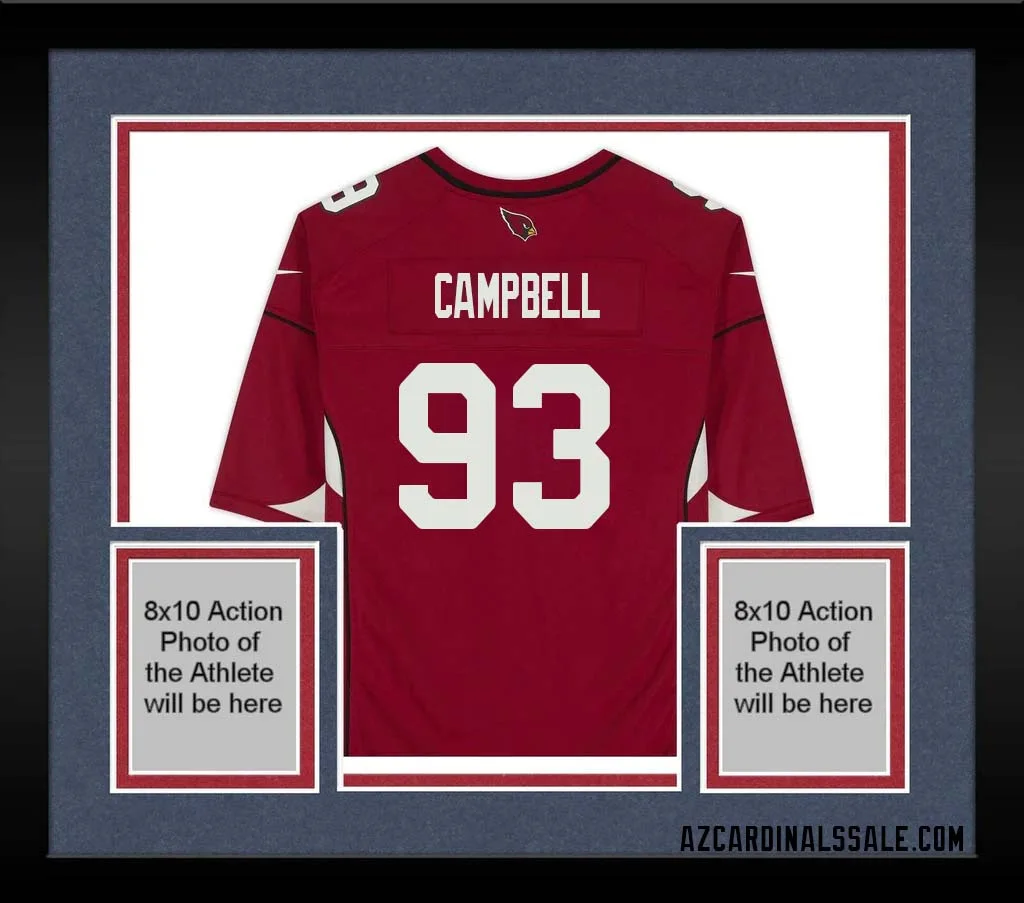Calais Campbell No 93 Arizona Cardinals Autographed Red Game Jersey 1