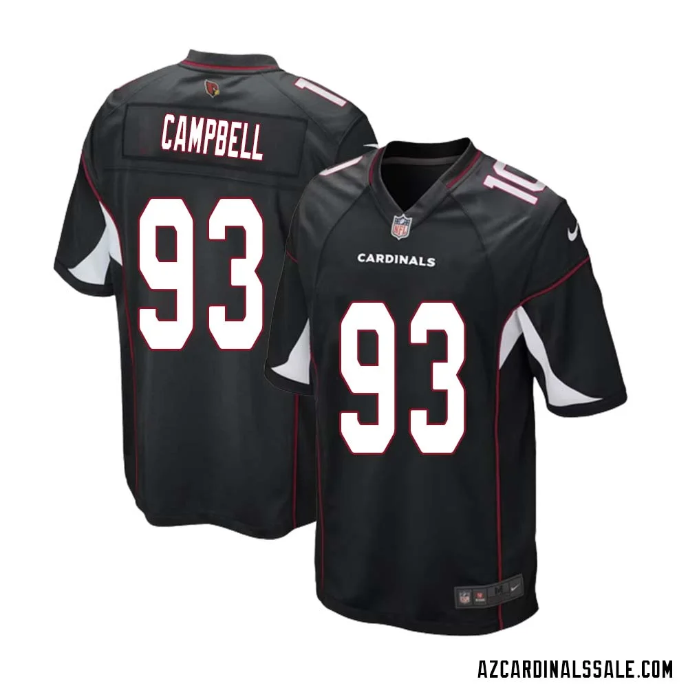 Calais Campbell No 93 Arizona Cardinals Black Alternate Game Jersey Cardinal for Men 1