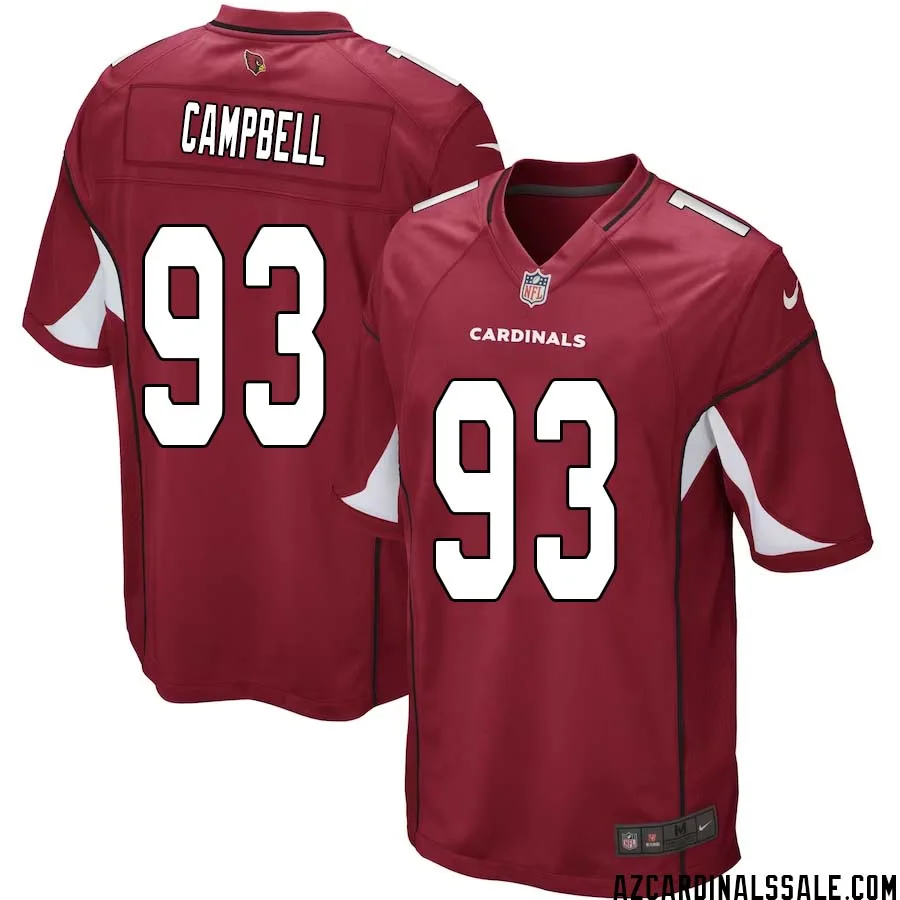 Calais Campbell No 93 Arizona Cardinals Home Game Jersey Cardinal for Men 1