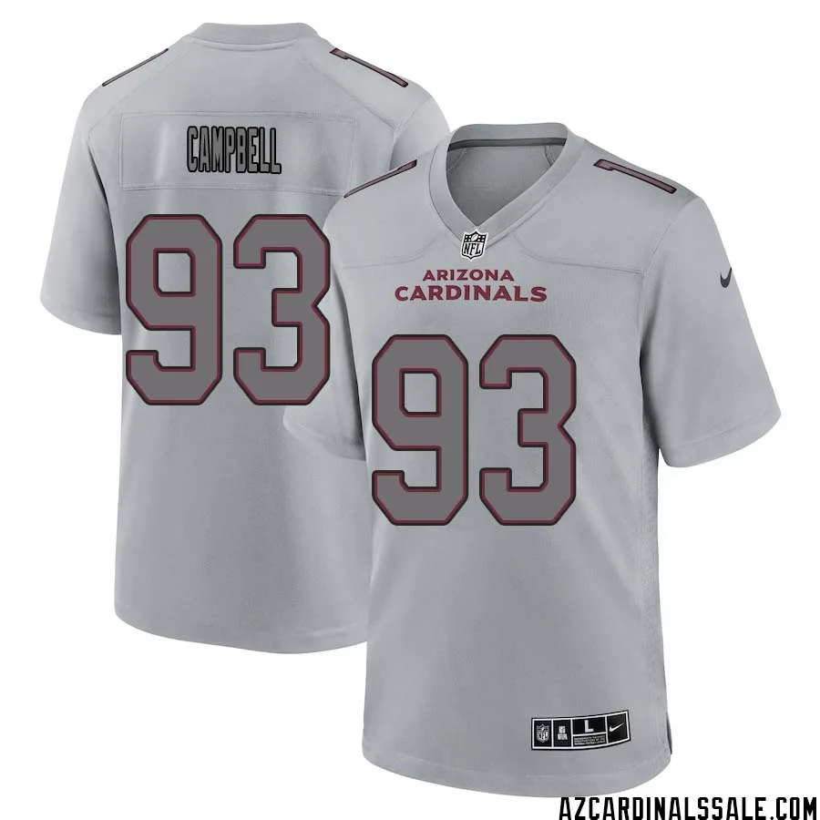 Calais Campbell No 93 Men Arizona Cardinals Gray Atmosphere Fashion Game Jersey