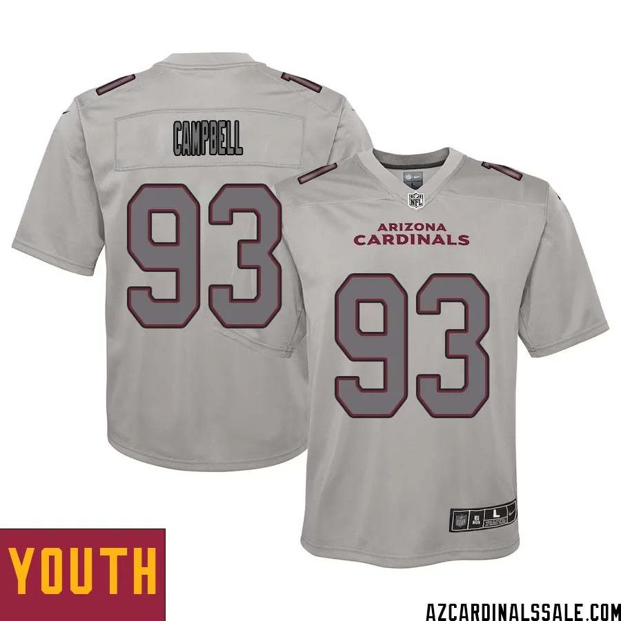 Calais Campbell No 93 Youth Arizona Cardinals Gray Atmosphere Fashion Game Jersey