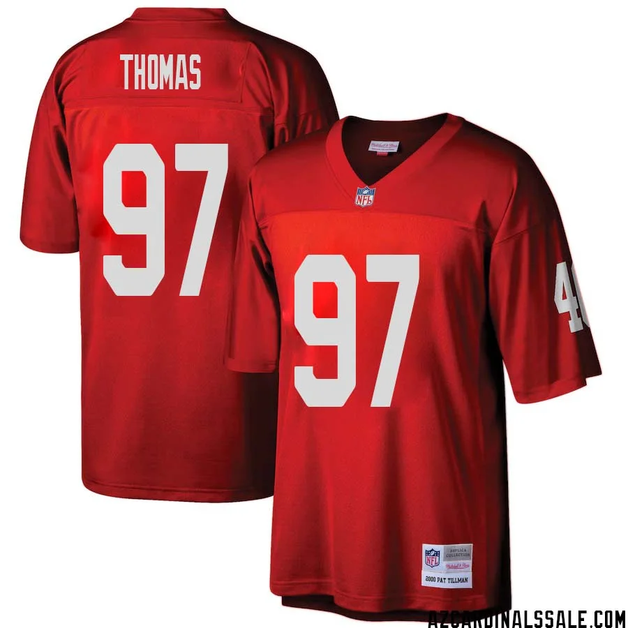 Cameron Thomas No 97 Arizona Cardinals Mitchell Ness Big Tall 2000 Retired Player Replica Jersey Red