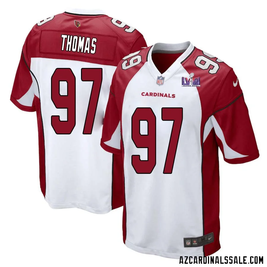 Cameron Thomas No 97 Arizona Cardinals Super Bowl LVIII Away Game Jersey Cardinal for Men