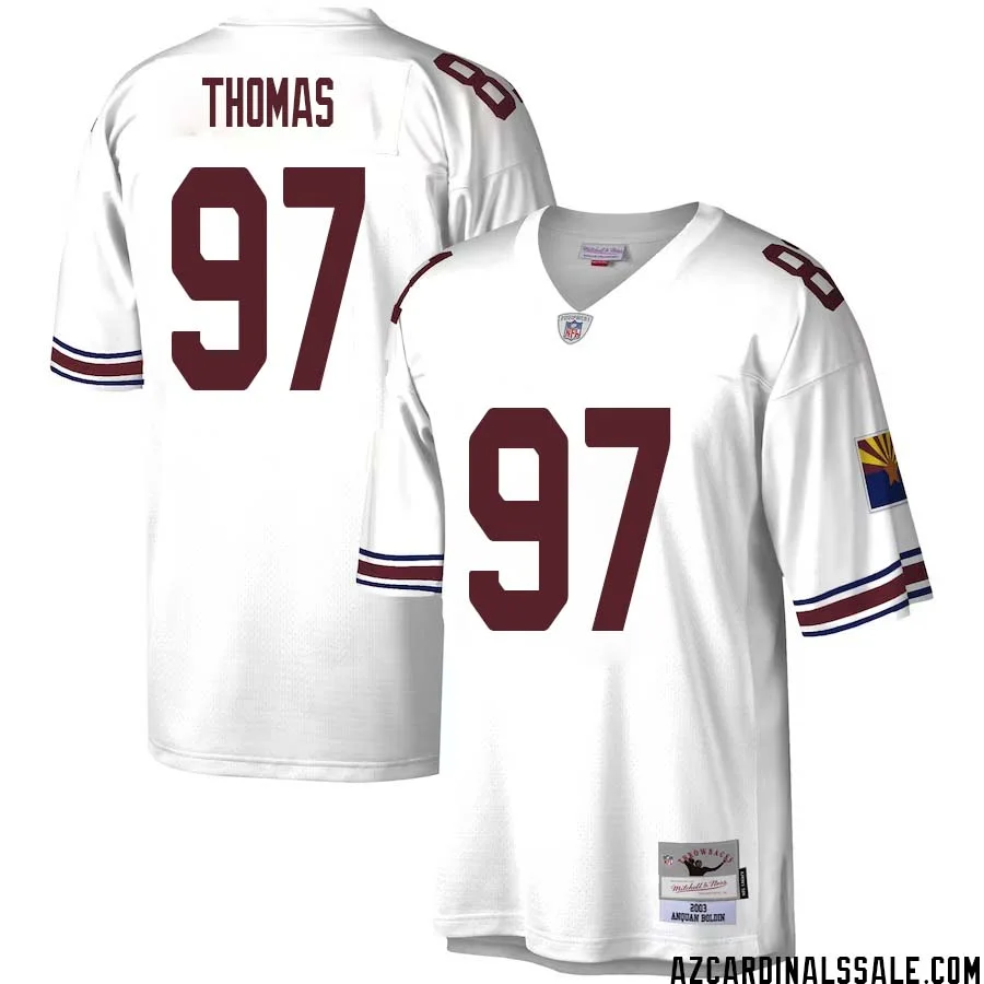Cameron Thomas No 97 Men Mitchell Ness White Arizona Cardinals Legacy Replica Jersey