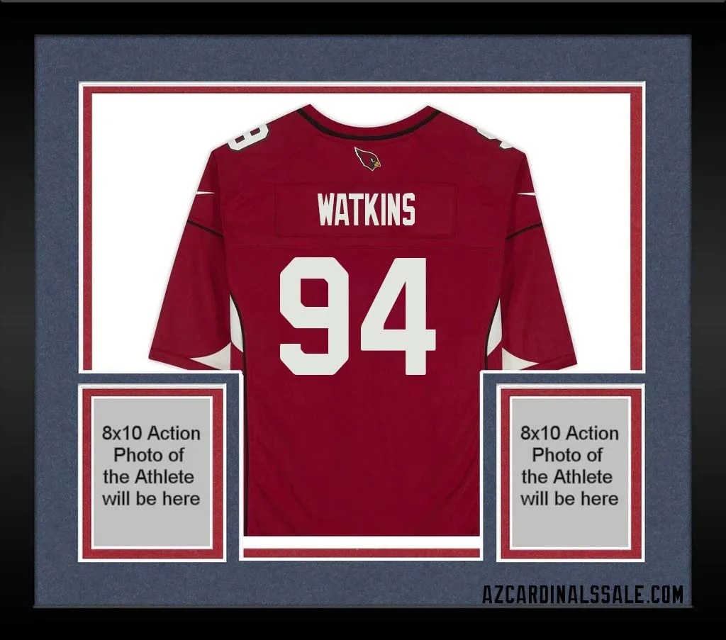 Carlos Watkins No 94 Arizona Cardinals Autographed Red Game Jersey
