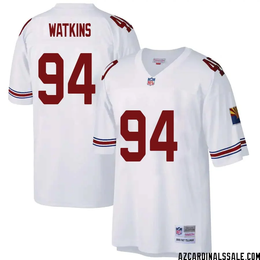Carlos Watkins No 94 Arizona Cardinals Mitchell Ness Big Tall 2000 Retired Player Replica Jersey White 1