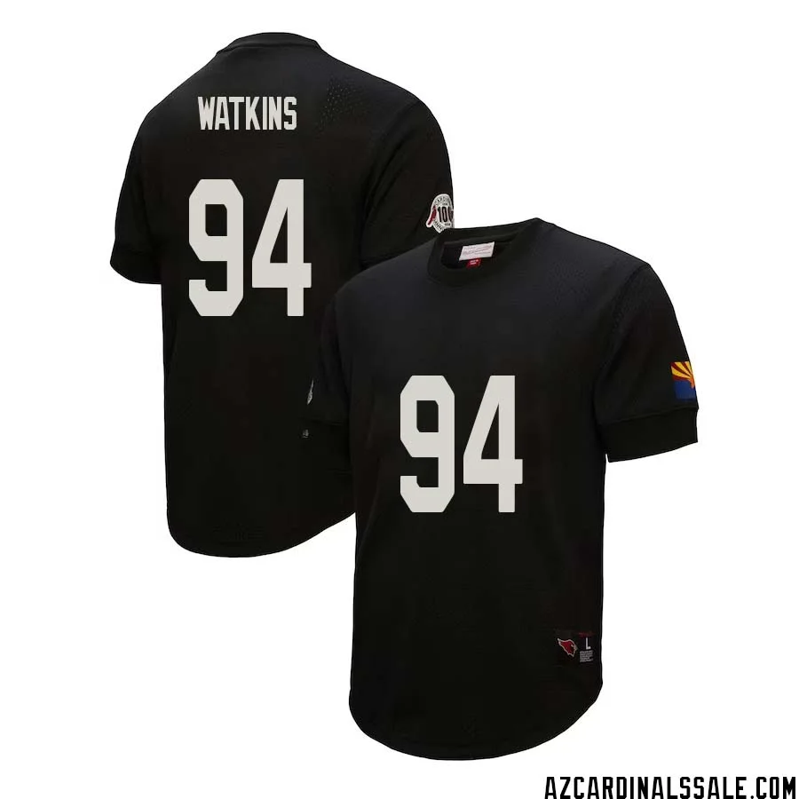 Carlos Watkins No 94 Arizona Cardinals Mitchell Ness Retired Player Name Number Mesh Top Black