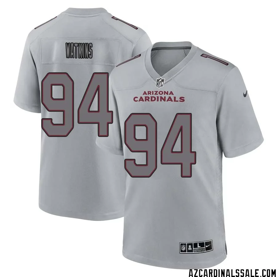 Carlos Watkins No 94 Men Arizona Cardinals Gray Atmosphere Fashion Game Jersey 1