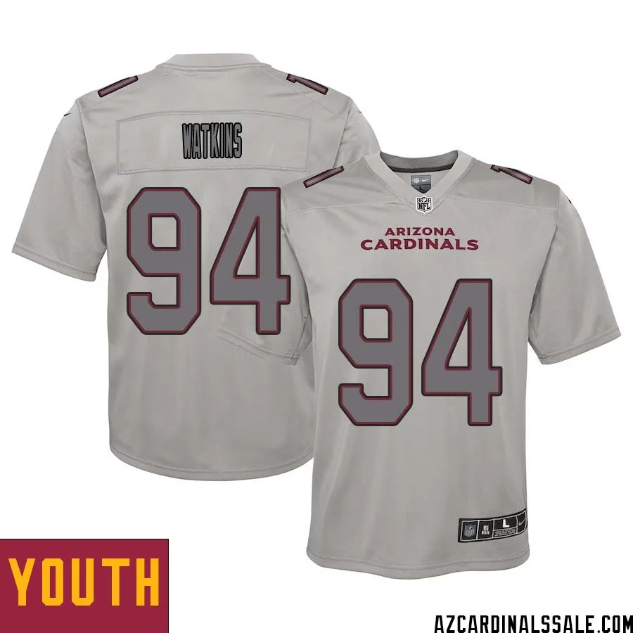 Carlos Watkins No 94 Youth Arizona Cardinals Gray Atmosphere Fashion Game Jersey
