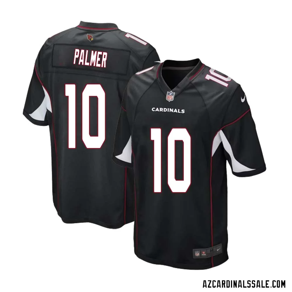 Carson Palmer No 10 Arizona Cardinals Black Alternate Game Jersey Cardinal for Men