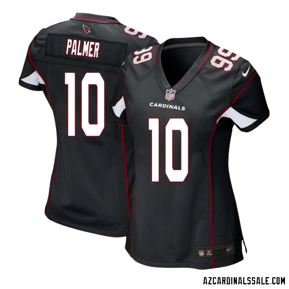 Carson Palmer No 10 Arizona Cardinals Black Alternate Game Jersey Cardinal for Women 1