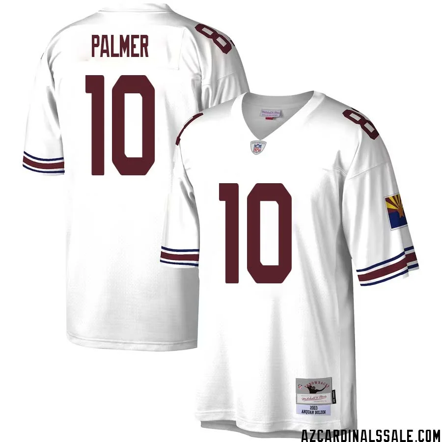 Carson Palmer No 10 Men Mitchell Ness White Arizona Cardinals Legacy Replica Jersey