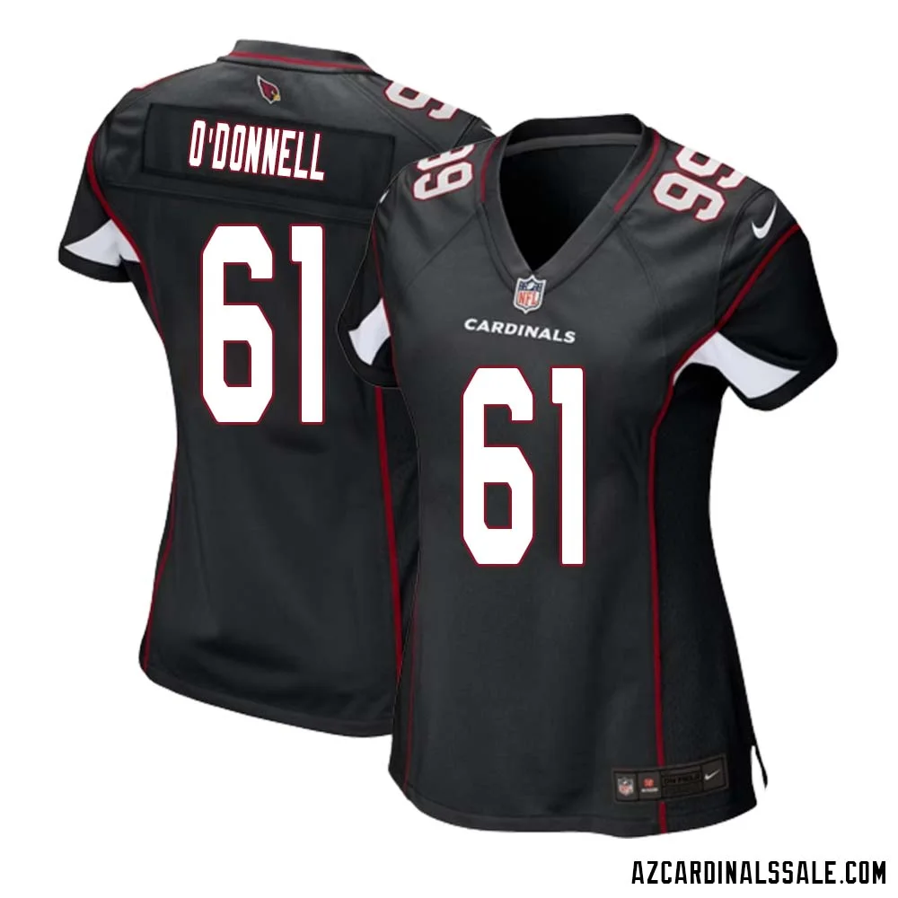 Carter ODonnell No 61 Arizona Cardinals Black Alternate Game Jersey Cardinal for Women 1