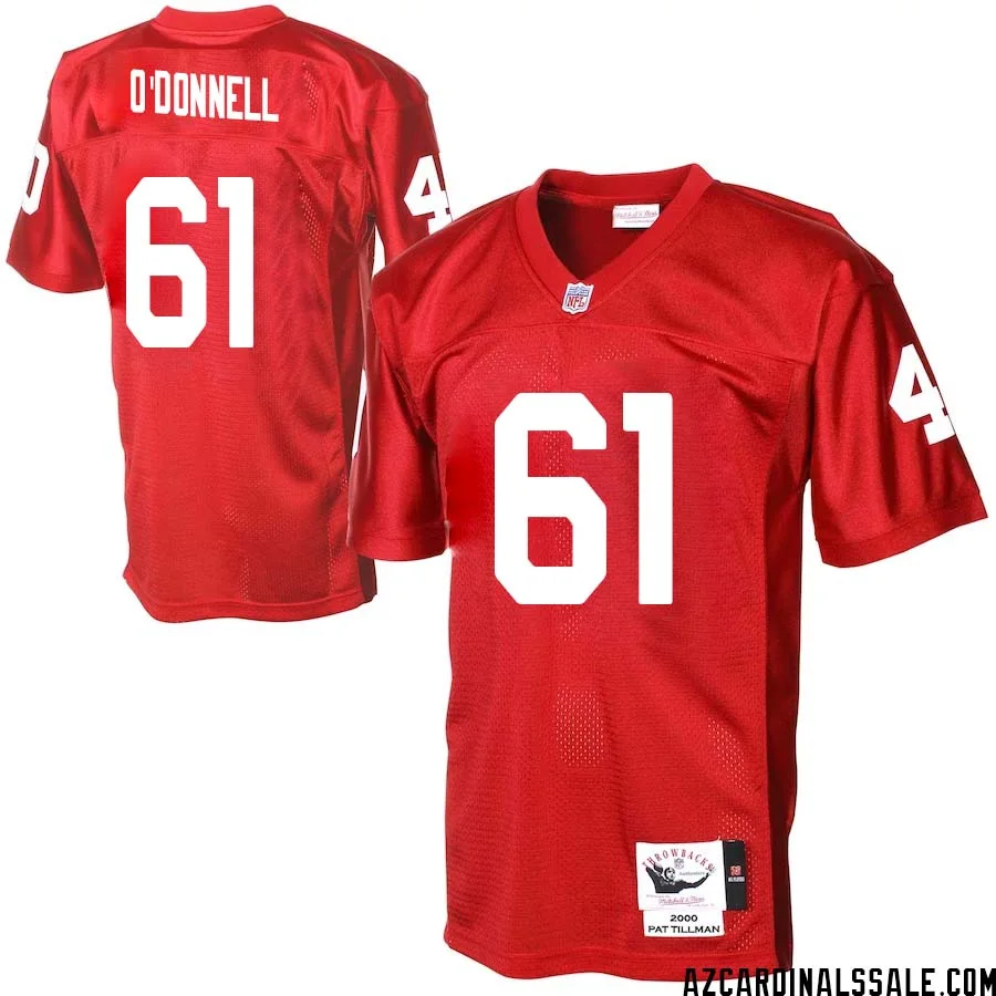 Carter ODonnell No 61 Men Arizona Cardinals Mitchell Ness Cardinal Authentic Throwback Jersey 1