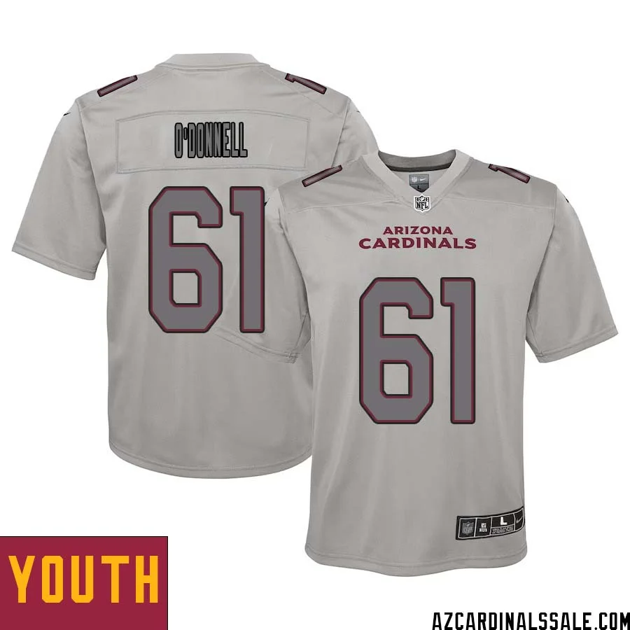 Carter ODonnell No 61 Youth Arizona Cardinals Gray Atmosphere Fashion Game Jersey 1